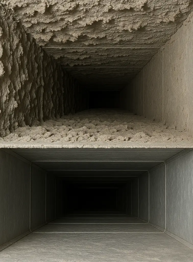 Before and after results of air duct cleaning in Seabrook Texas